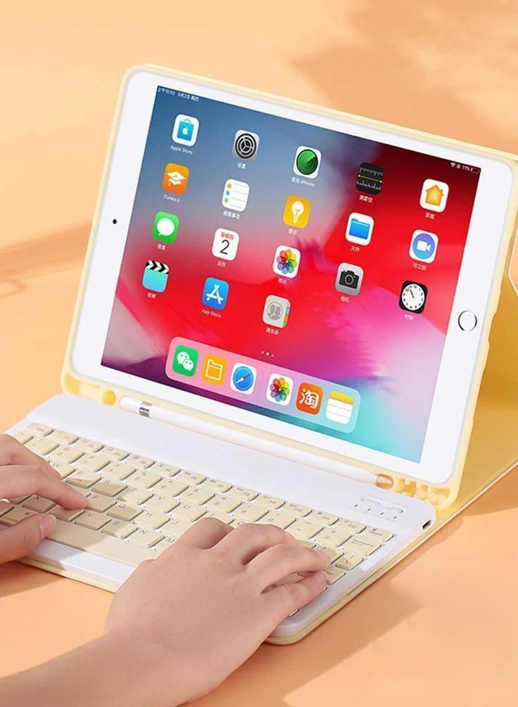 Y&D Keyboard Cover Compatible with iPad Pro 11 2020/2018+ Wireless 3.0 Bluetooth Slim Leather Smart for 2020/2018 (Yellow) - Image 2