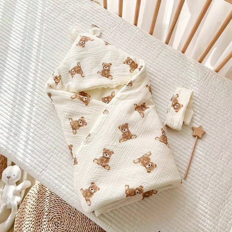 Doudou blanket bag newborn baby discharged pure cotton autumn and winter rabbit delivery room swaddling bag newborn summer wrap quilt - Image 1