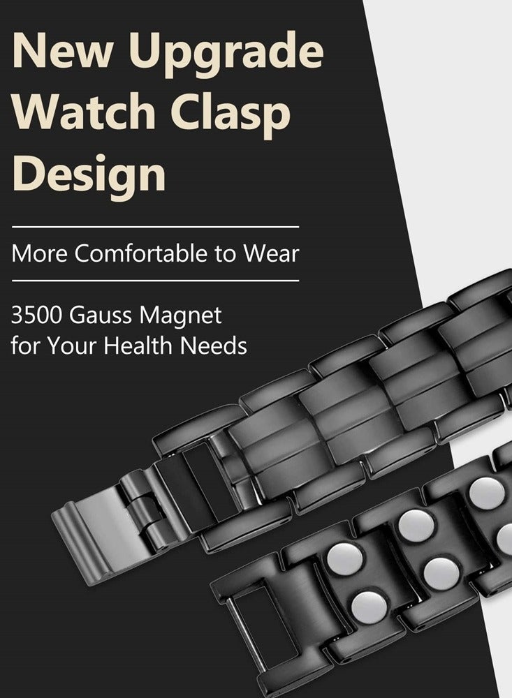 Black Stylish Magnetic Stainless Steel Bracelet for Men - Adjustable  - Image 3