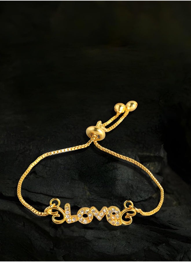 Just Peachy Just Peachy Women Gold-Plated Charm Bracelet, Elegant and Customizable Design, Adjustable Length, Hypoallergenic and Tarnish-Resistant, Features Unique Charms ,Perfect for Everyday  - Image 3
