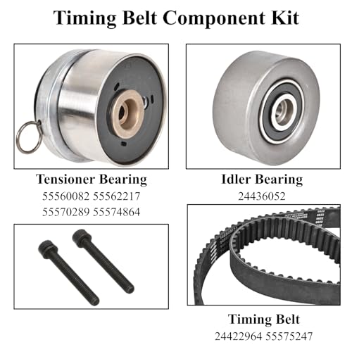 PANNUOSCS Timing Belt Tensioner Kit Compatible with 2009-2018 Chevy Aveo Aveo5 Sonic Cruze 2009 Pontiac G3 1.6L 1.8L Engine Timing Belt Kit Replace#24422964 55574864 24436052 - Image 2
