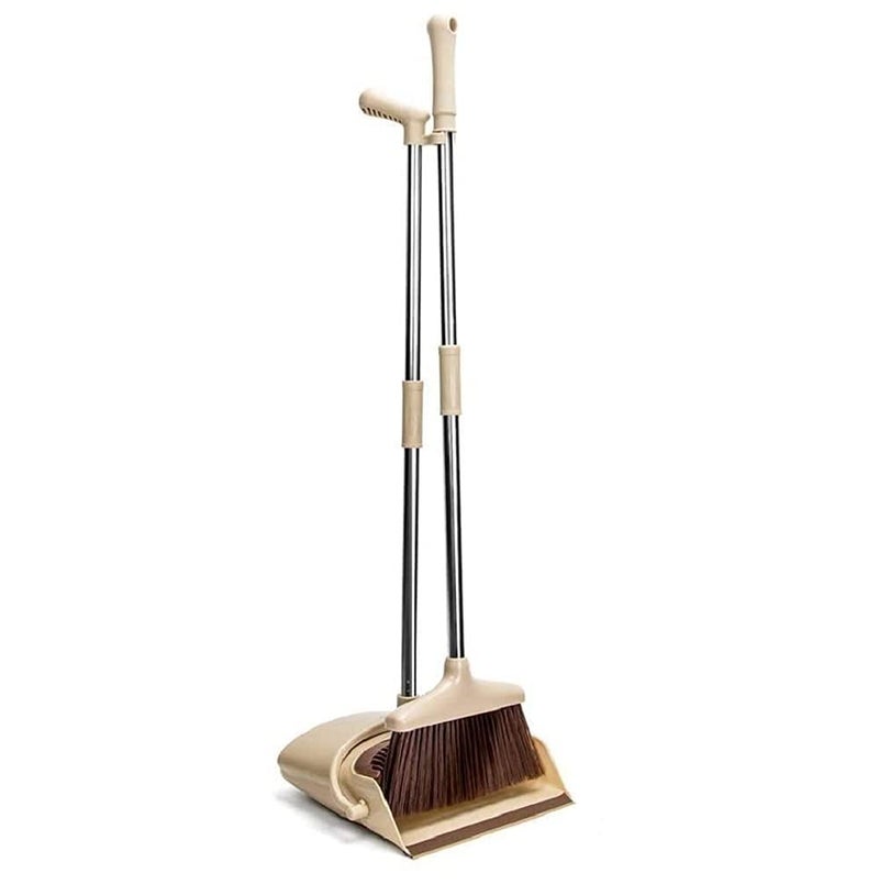 Chiransi Broom and Dustpan with Dust Pan with Long HandleBroom and Dustpan SetLong Handle Plastic Broom with Dustpan for Home and Office Cleaning Broom and Dustpan - Image 3