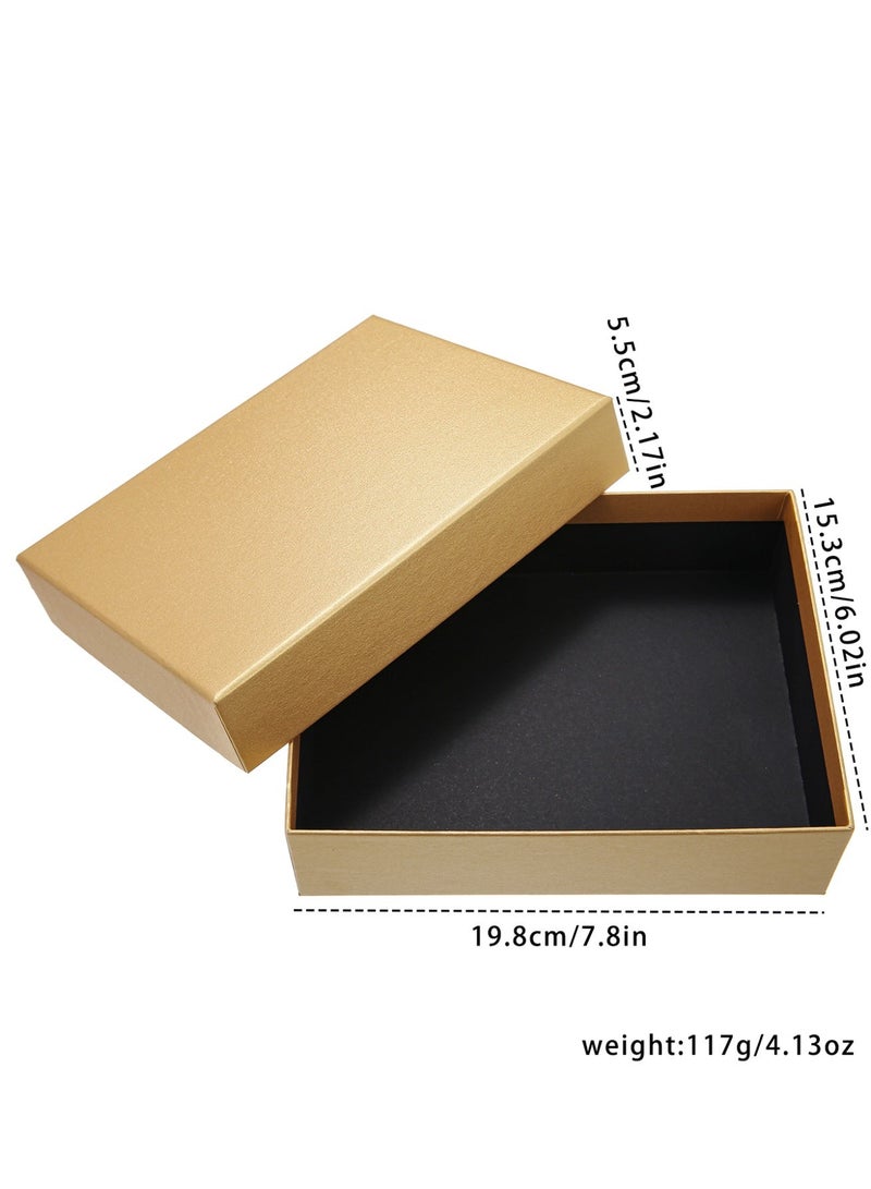 Brown versatile PU leather men's watch set, square dial, matched with same color belt, wallet, sunglasses, gift box packaging containing greeting cards, suitable for giving him the perfect birthday gift for Ramadan, Valentine's Day, anniversaries - Image 2