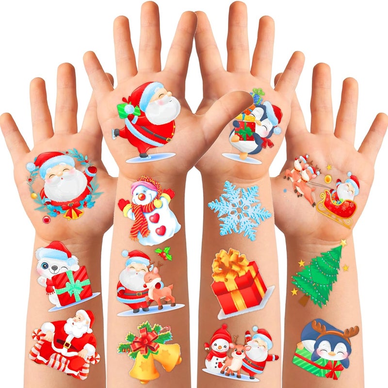 winthrop winthrop 250 Pcs Christmas Temporary Tattoos for Kids, Safety Waterproof Tattoos, Christmas Party Stocking Stuffers, Best Choice for Christmas Goody Bag Stuffers, Snowman Santa Claus Elk (30 Sheets)