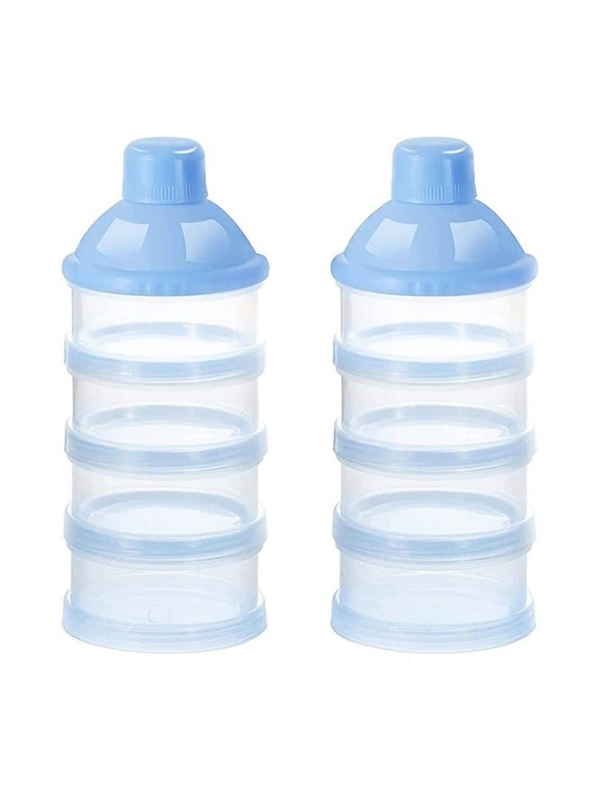 SYOSI 4 Layer Portable Formula Storage Dispenser Baby Milk Powder Container Blue - Image 1