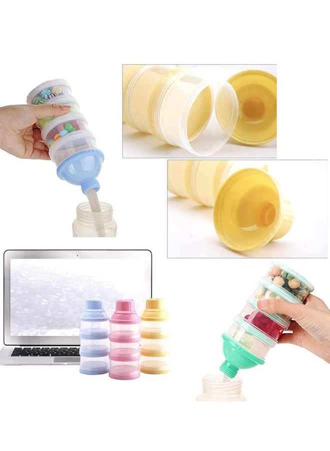 SYOSI 4 Layer Portable Formula Storage Dispenser Baby Milk Powder Container Blue - Image 3
