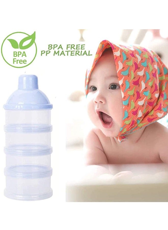 SYOSI 4 Layer Portable Formula Storage Dispenser Baby Milk Powder Container Blue - Image 2