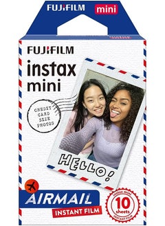 FUJIFILM Instax Airmail Mini Film -For Mini 9,Mini 11, Mini 90,Mini 70,Mini Link, Mini Liplay 10 Shot Pack-White  - Image 1