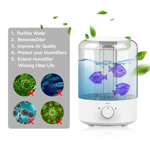 Raipoment Humidifier Tank Cleaner, 10PCS Universal Humidifier filters fish Compatible with Drop, Droplet, Warm&Cool Mist Humidifiers, Fish Tank, Keep The Water (Fish-Purple) - Image 4
