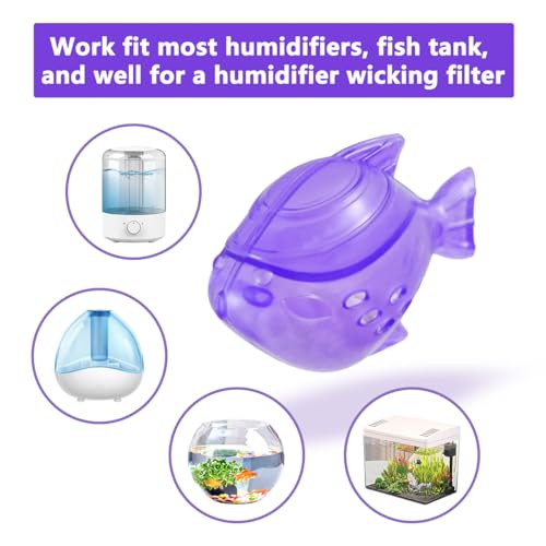 Raipoment Humidifier Tank Cleaner, 10PCS Universal Humidifier filters fish Compatible with Drop, Droplet, Warm&Cool Mist Humidifiers, Fish Tank, Keep The Water (Fish-Purple) - Image 2