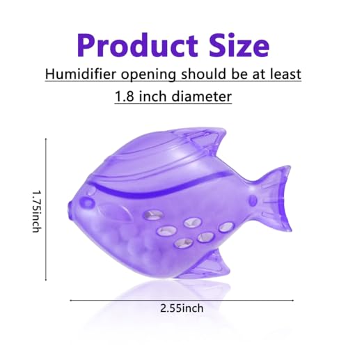 Raipoment Humidifier Tank Cleaner, 10PCS Universal Humidifier filters fish Compatible with Drop, Droplet, Warm&Cool Mist Humidifiers, Fish Tank, Keep The Water (Fish-Purple) - Image 3