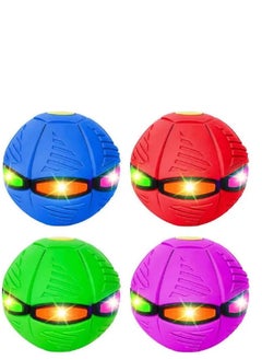 Generic Magic Portable Flying Saucer Toy for Pets and Kids with 6 Color Lights Stress Relief Throwing Disc Toy for Kids Outdoor Sports Training Multicolor  - Image 2