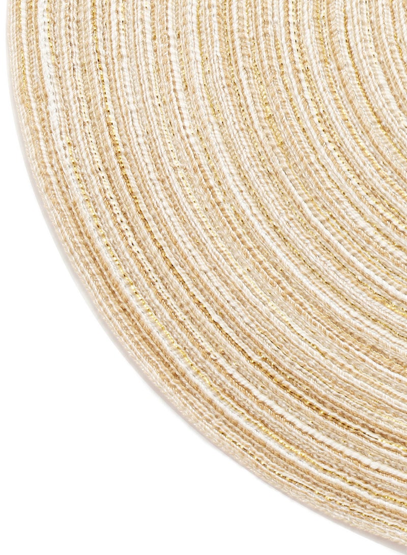 NIBEMINENT 6-Piece Round Table Placemat Set Beige 35 x 35centimeter - Image 2