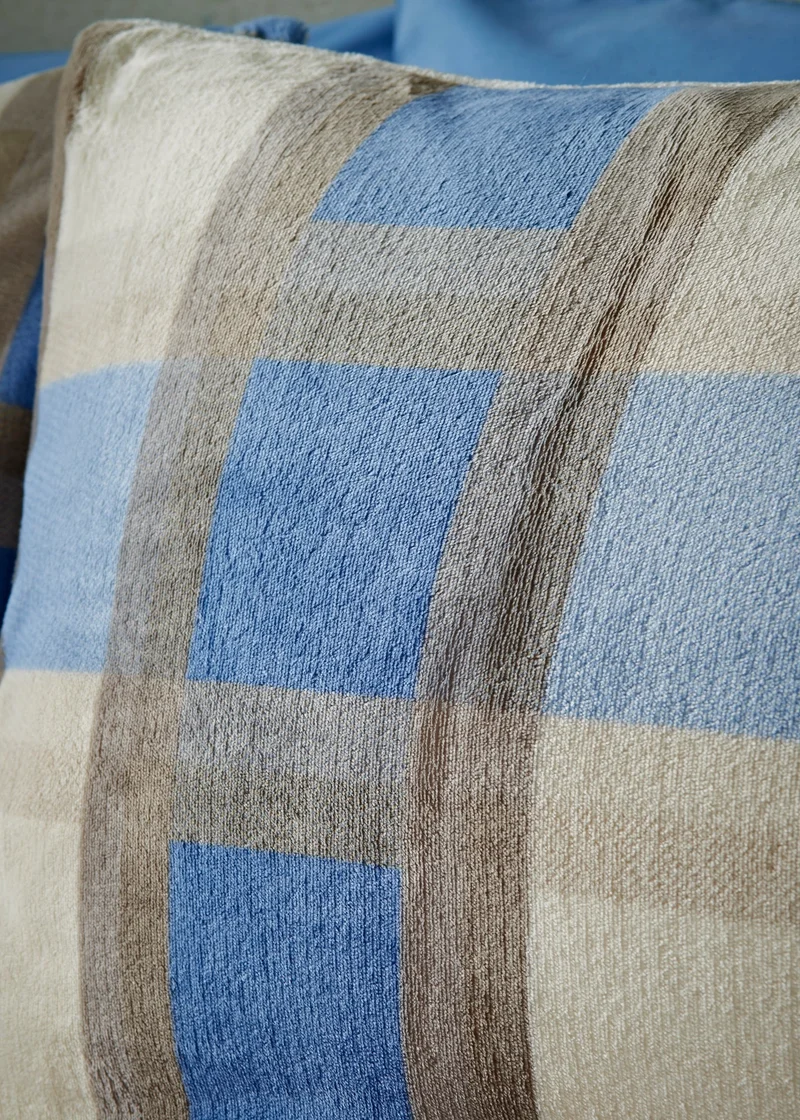 ماتلان Blue Check Cosy Duvet Set