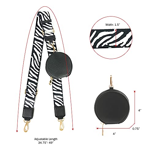 EVVE Wide Replacement Straps for Handbags with Coin Purse For Over Shoulder Crossbody Bag Guitar Style Adjustable Length - Image 3