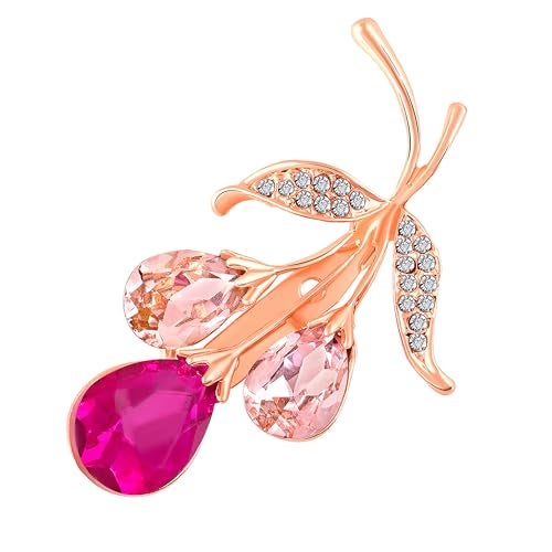 Mahi Rose Gold Plated Gorgeous Flowerlet Pink Crystals Brooch/Lapel Pin for Women (BP1101194ZPin) - Image 4