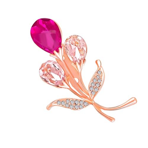 Mahi Rose Gold Plated Gorgeous Flowerlet Pink Crystals Brooch/Lapel Pin for Women (BP1101194ZPin) - Image 1