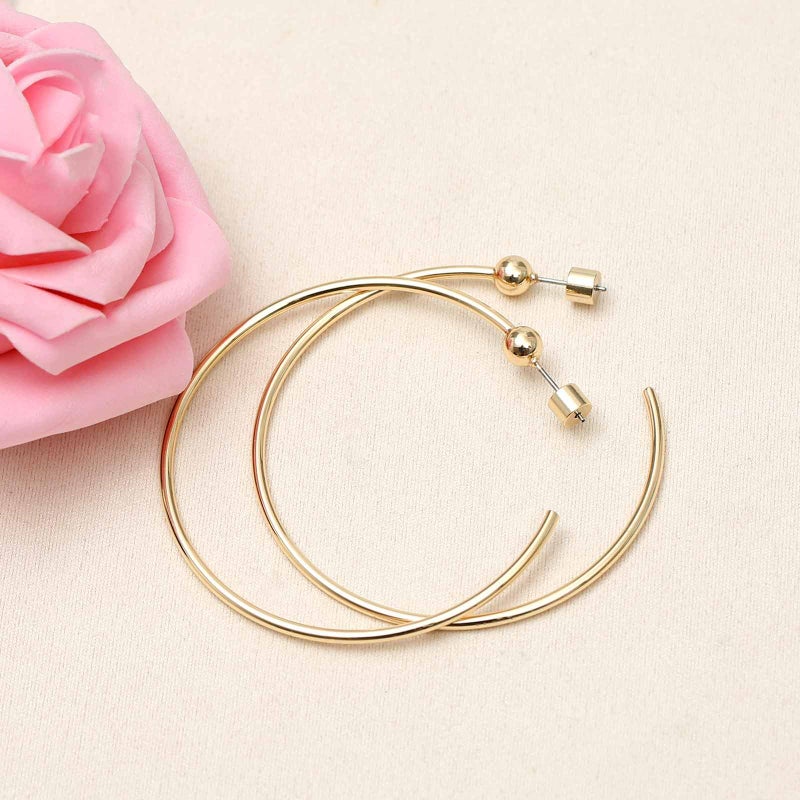 S SUSANN Large Gold Hoop Earrings for Women 14K Gold Plated Hypoallergenic Big Earrings Jewelry Gift for Women-50MM - Image 5