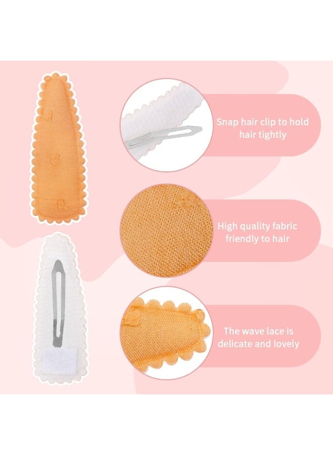 Yanwenx 20 Pcs Girl Hair Clips Floral Print Toddler Hair Clips Non Slip Wrapped Snap Hairpins for Kids Barrettes Hair Accessories for Baby Toddler Girls (Light Color) - Image 3