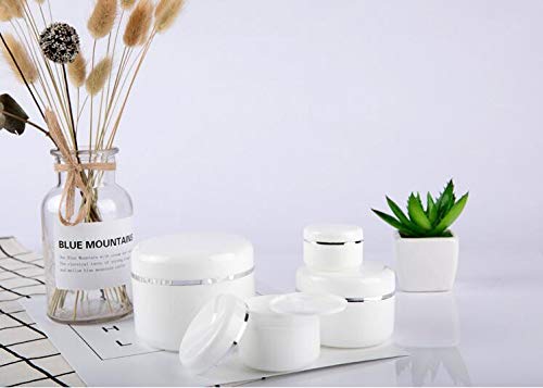 ericotry 50ml 1.67oz White Silver Edge Empty Refillable Cosmetic Plastic Jars with Dome Lid Make Up Face Cream Lip Balm Lotion Storage Container Travel Case Bottle Pot Pack of 6 - Image 4