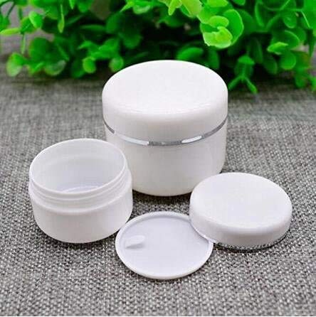 ericotry 50ml 1.67oz White Silver Edge Empty Refillable Cosmetic Plastic Jars with Dome Lid Make Up Face Cream Lip Balm Lotion Storage Container Travel Case Bottle Pot Pack of 6 - Image 5