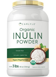 Carlyle Organic Inulin Powder 48oz | Fiber Supplement from Jerusalem Artichoke | for Probiotic Health | Vegan, Vegetarian, Non-GMO, Gluten Free