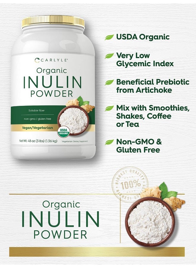 CARLYLE - Carlyle Organic Inulin Powder 48oz | Fiber Supplement from Jerusalem Artichoke | for Probiotic Health | Vegan, Vegetarian, Non-GMO, Gluten Free - Image 1