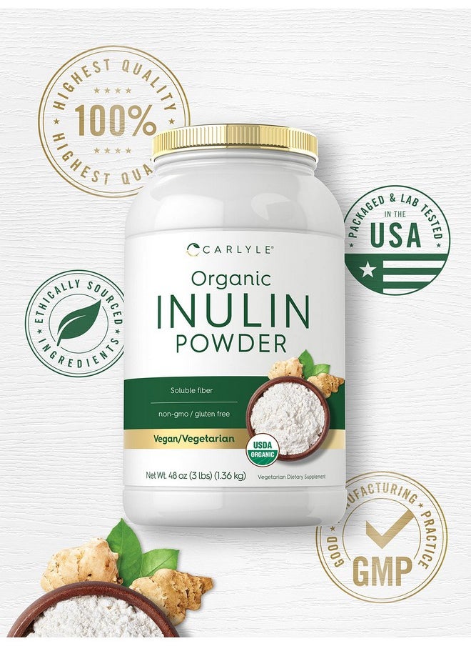 CARLYLE - Carlyle Organic Inulin Powder 48oz | Fiber Supplement from Jerusalem Artichoke | for Probiotic Health | Vegan, Vegetarian, Non-GMO, Gluten Free - Image 1