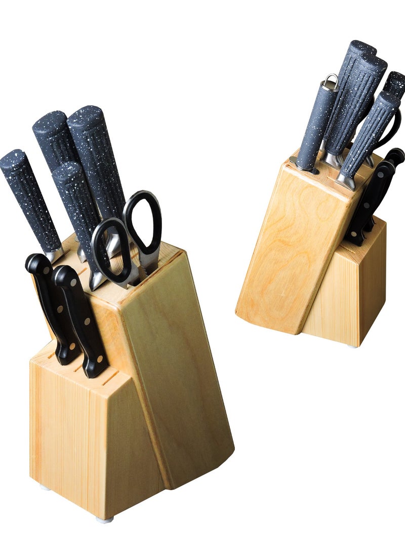 Generic - Wooden Knife Holder Holds Up To 11 Knives With Different Sizes (Don't Include Knives, Only Knives Holder) - Image 1