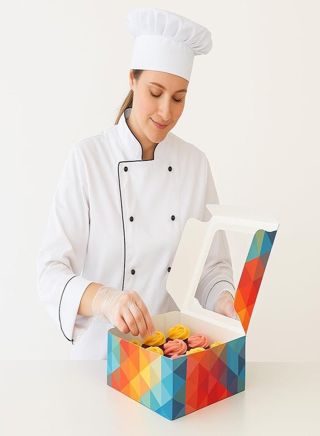 Esslly 12-Cupcake Box | 12x12x5 in | Pack of 25 | Sturdy Paper with Insert | Polygon Design | DIY Folding | Great for Pastries, Brownies & Sweets - Image 5