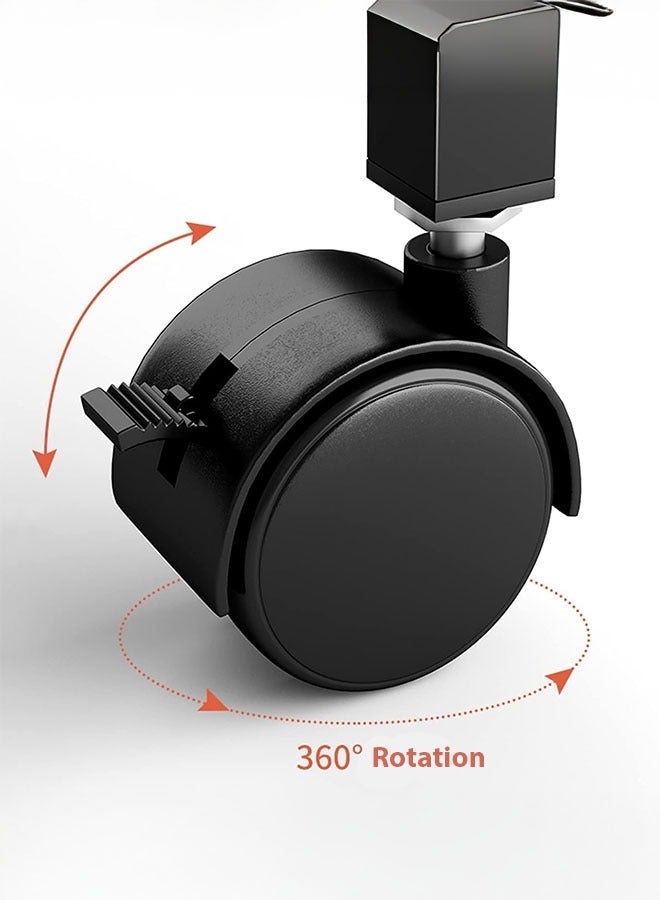 LEDIN Wooden Side Cabinet, Modern Storage Cabinet, Floor Document Cabinet with Wheels, Filing Cabinets, Office Cabinet with Lock (White, 90x34x59cm) - Image 4