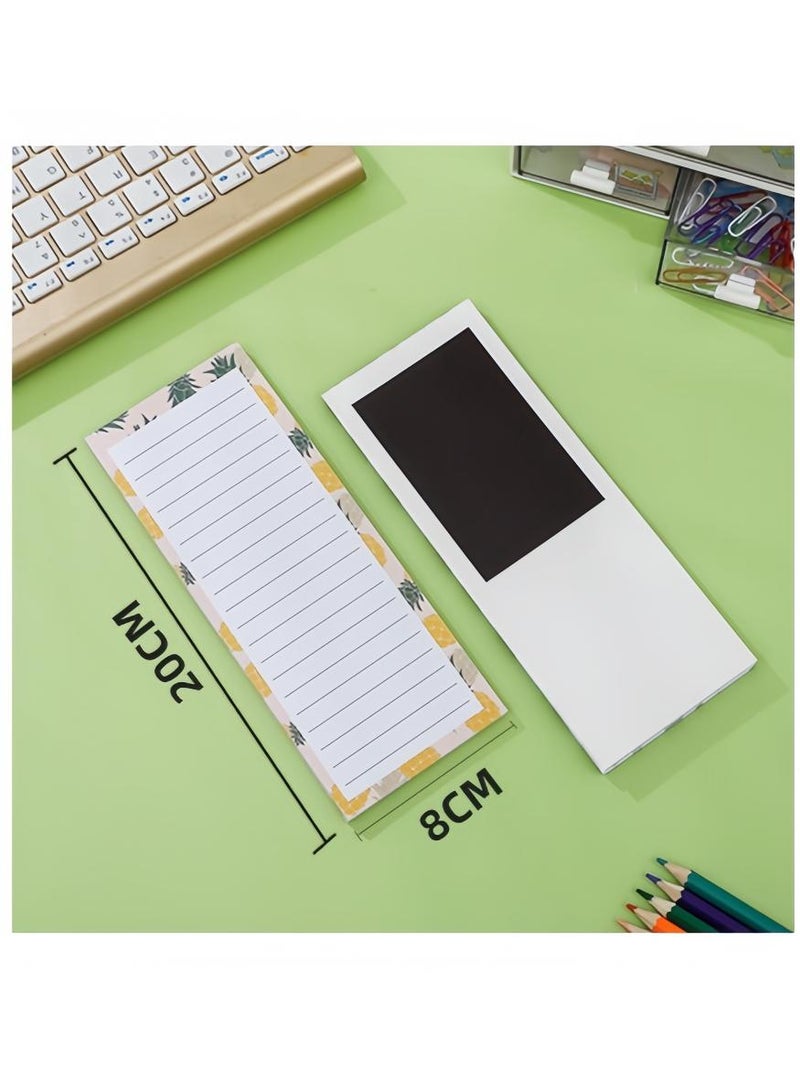  طائرة ورقية مفكرة مغناطيسية للثلاجة، لوحة مغناطيسية لقائمة البقالة، لوحة قائمة بقالة مغناطيسية بتصميم فاكهة للثلاجة، مفكرة لقائمة البقالة، قائمة التسوق، قائمة المهام، 60 ورقة لكل دفتر ملاحظات، 4 عبوات - Image 2