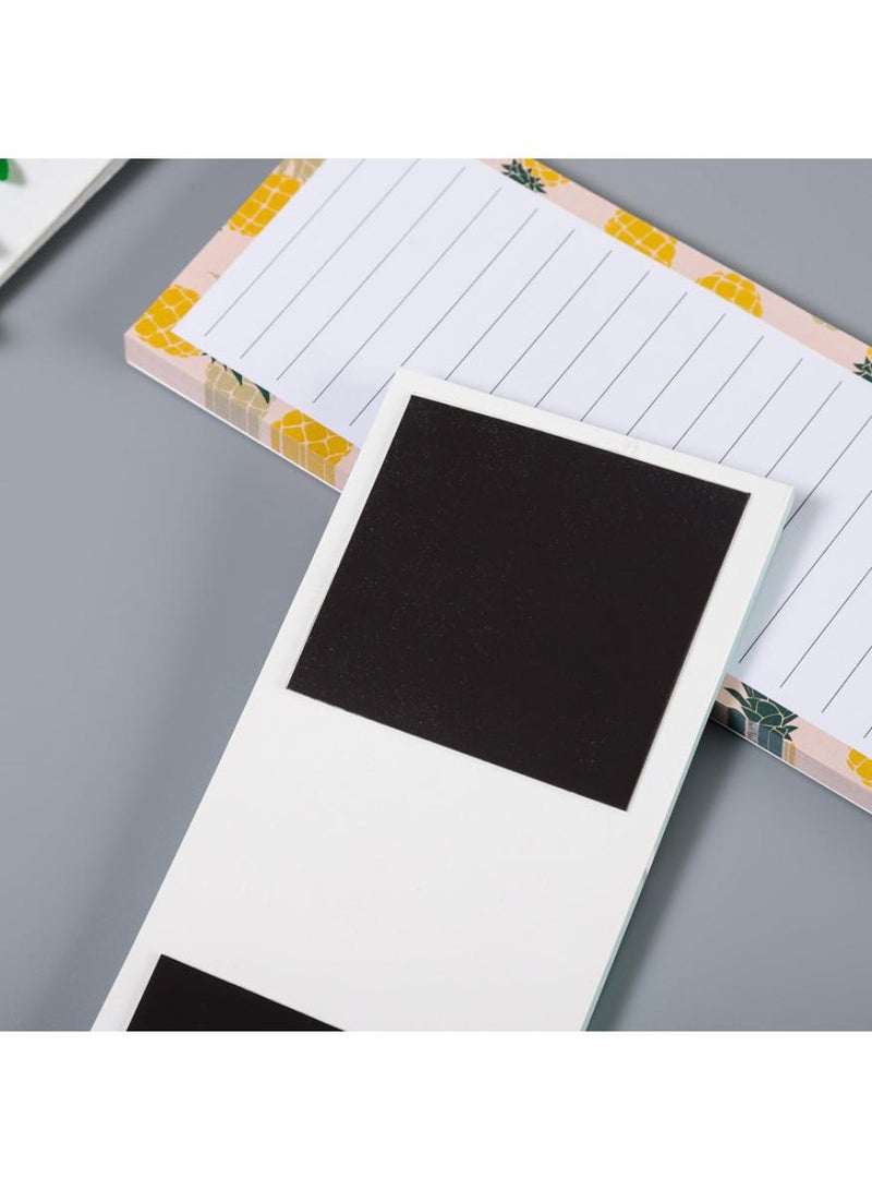  طائرة ورقية مفكرة مغناطيسية للثلاجة، لوحة مغناطيسية لقائمة البقالة، لوحة قائمة بقالة مغناطيسية بتصميم فاكهة للثلاجة، مفكرة لقائمة البقالة، قائمة التسوق، قائمة المهام، 60 ورقة لكل دفتر ملاحظات، 4 عبوات - Image 3