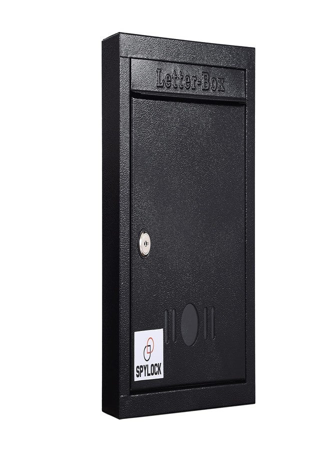 SPYLOCK Double Heavy Metal Big Size Mail Box/Letter Box/Home and Gate Wall Mount With Key Lock Black - Image 1