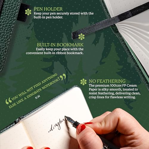 Dingbats* Notebooks Dingbats* Wildlife A6 Plain Pocket Notebook - PU Leather Hardcover - Small Writing Journal for Work, Travel - Pocket, Elastic Closure, Bookmark - Image 3