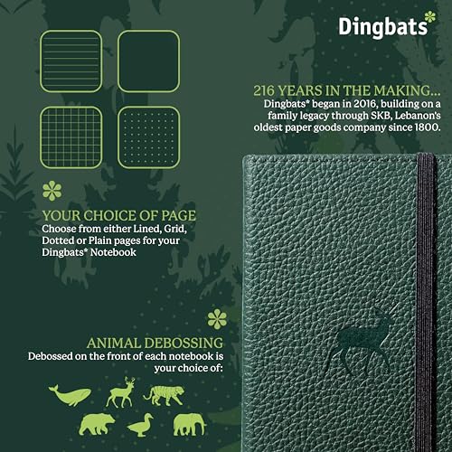 Dingbats* Notebooks Dingbats* Wildlife A6 Plain Pocket Notebook - PU Leather Hardcover - Small Writing Journal for Work, Travel - Pocket, Elastic Closure, Bookmark - Image 2