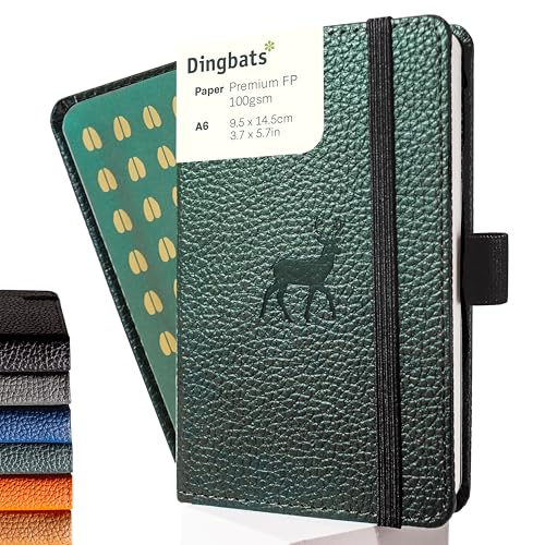 Dingbats* Notebooks Dingbats* Wildlife A6 Plain Pocket Notebook - PU Leather Hardcover - Small Writing Journal for Work, Travel - Pocket, Elastic Closure, Bookmark - Image 1