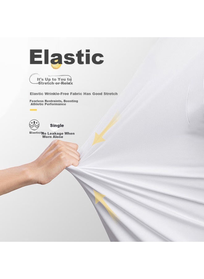 Ayoupang Ayou Pang Elastic Anti-wrinkle Long Sleeve Shirt Business Wedding Best Man Base White Shirt White 3XL Recommended 155-170 Jin - Image 4