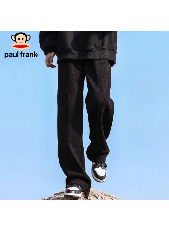 Paul Frank Men's Spring Casual Straight-leg Trousers Men's Fashion Loose Wide-leg Trousers Men's Trousers Black XL - Image 1