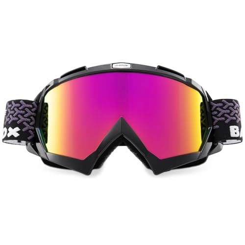 BATFOX Motorcycle Glasses Goggles Dirt Bike Motocross Safety ATV Tactical Riding Hd Purpleblack Adult - Image 1