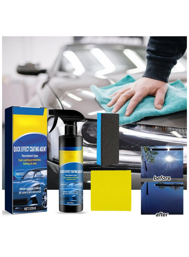 SYOSI Car Coating Spray, Ceramic Coating Polish Spray Wax, Oil Film Emulsion Glass Cleaner, Quick Effect Coating Agent, Quickly Coat Car Wax Polish Spray Waterless Wash, Nano Coating for Cars (1PCS) - Image 2