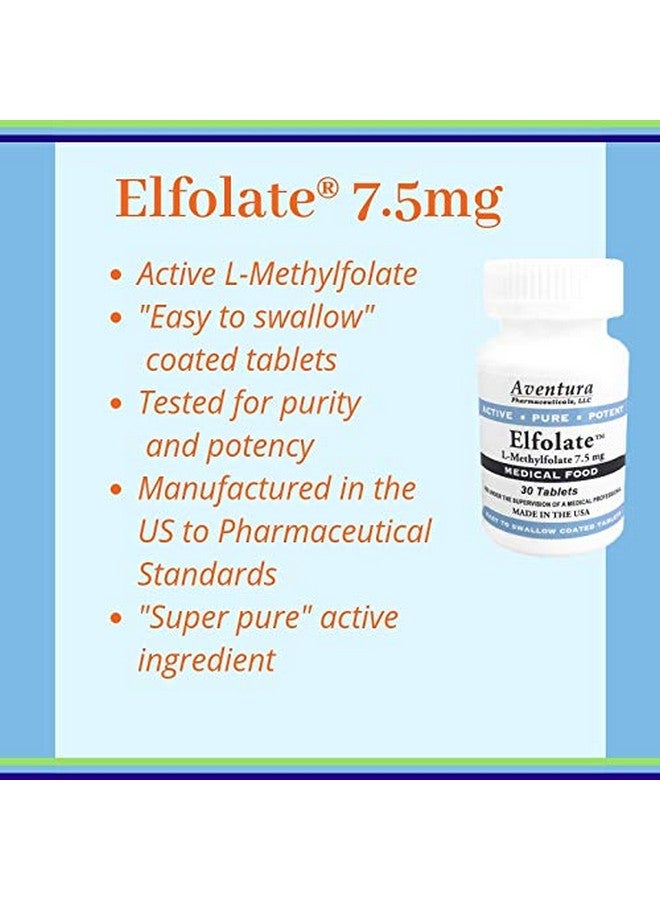 ELFOLATE® 7.5mg 3 Pack L-Methylfolate Methyl Folate Methylfolate Medical Food Supplement Professional Strength Active Pure Potent 30 Tablets - Image 3