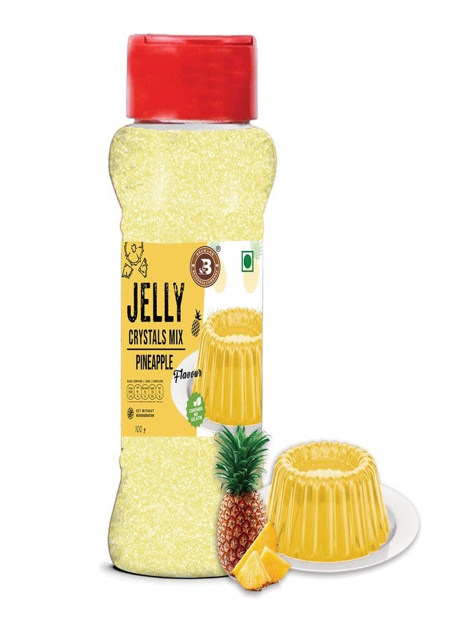 Brew Lab Jelly Crystals Mix Powder For Making Jelly - Pineapple Flavor | Easy To Make | Ready To Eat | No Gelatin - 100 Gm - Image 1