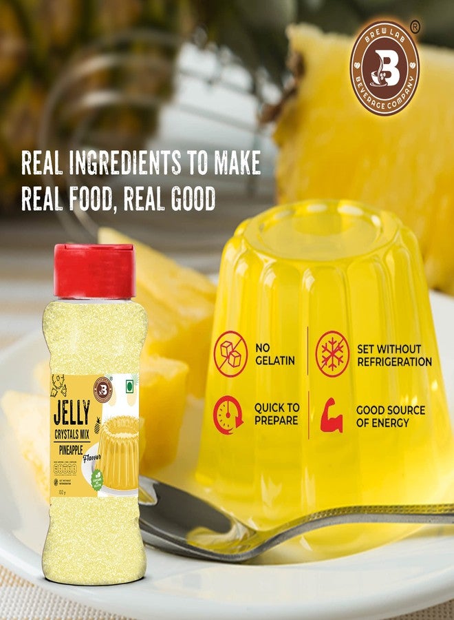 Brew Lab Jelly Crystals Mix Powder For Making Jelly - Pineapple Flavor | Easy To Make | Ready To Eat | No Gelatin - 100 Gm - Image 3