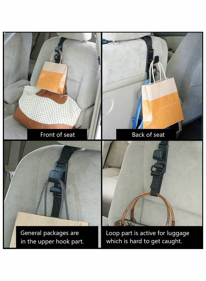 Excefore Car Seat Headrest Hooks, 4 PCS Universal Vehicle Car Seat Back Headrest Bottle Holder, Strong Durable Backseat Headrest Hanger Storage For Handbags, Purses, Coats and Grocery Bags - Image 2