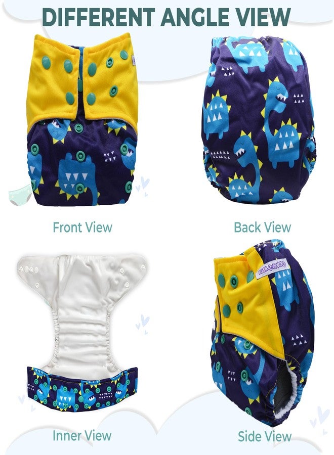 Bembika A Plus Printed Cloth Diaper with Polar Fleece-4 Layer Inserts for Babies Washable & Reusable Cloth Nappies for Baby Leakproof and Wetfree Adjustable Cloth Diapers -(BE2680) - Image 3