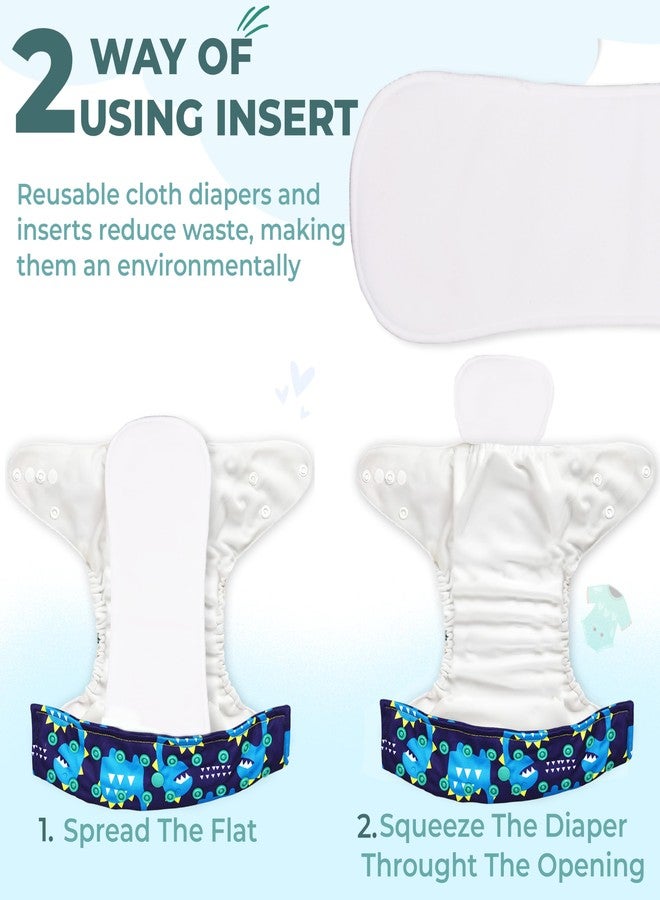 Bembika A Plus Printed Cloth Diaper with Polar Fleece-4 Layer Inserts for Babies Washable & Reusable Cloth Nappies for Baby Leakproof and Wetfree Adjustable Cloth Diapers -(BE2680) - Image 4
