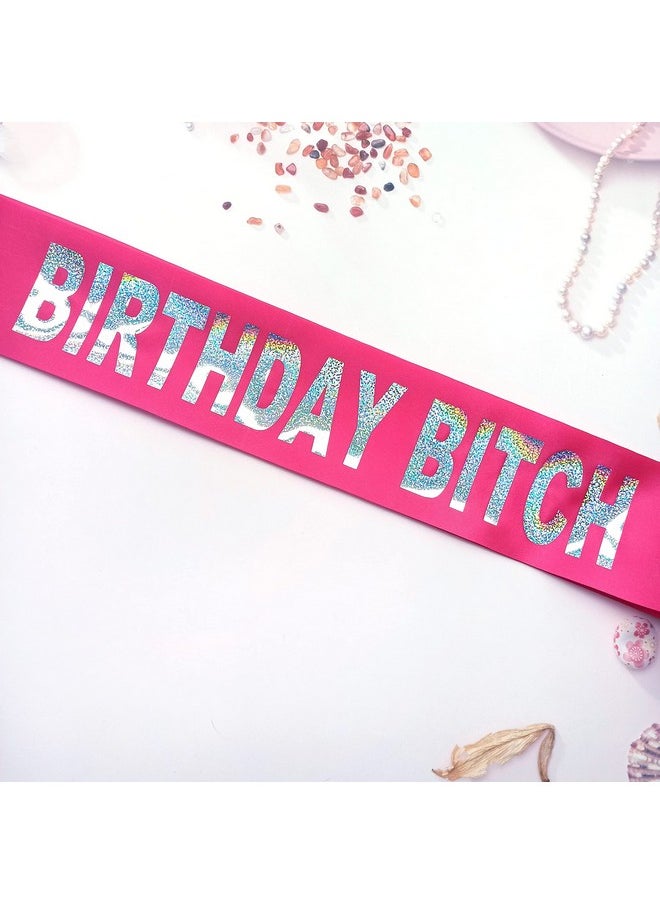 Magnusson's Garden Birthday Sash For Women Birthday Party Supplies For Birthday Girls Birthday Gifts For Her Pink And Silver Birthday Party Decorations  - Image 5