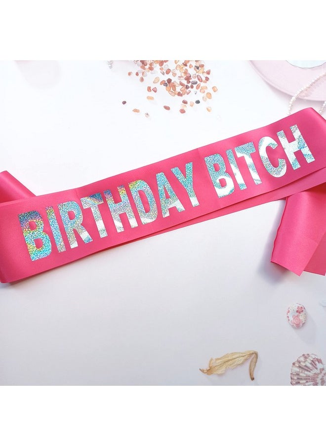 Magnusson's Garden Birthday Sash For Women Birthday Party Supplies For Birthday Girls Birthday Gifts For Her Pink And Silver Birthday Party Decorations  - Image 3