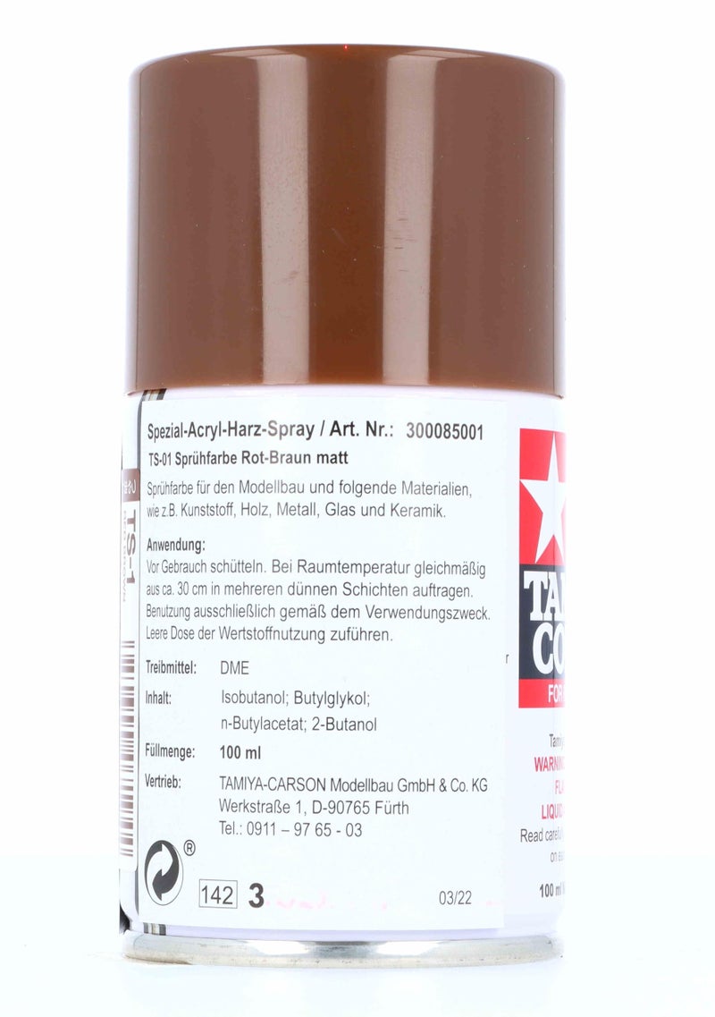 TAMIYA Spray Lacquer TS-1 Red Brown TAM85001 Lacquer Primers & Paints - Image 4